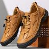 Весна/осень Мужские ретро-ботинки большого размера, сшитые вручную, повседневные мужские ботинки, повседневные кожаные туфли, желтые мокасины