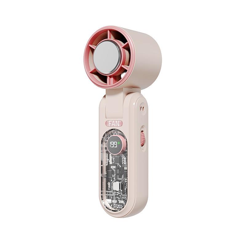 F17 High-Speed Mini Foldable Handheld Fan: 199 Gears, Silent Cooling with Ice Pack