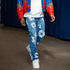Flower Print Kanye Jeans Pants Streetwear Retro Casual Men and Women Denim Trousers