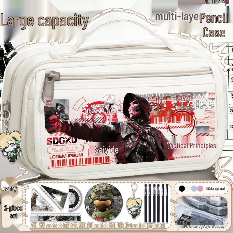 Delta Action Multi-Layer Large Capacity Pencil Case: Portable for Primary & Secondary Students, Stylish & Functional Stationery Organizer.