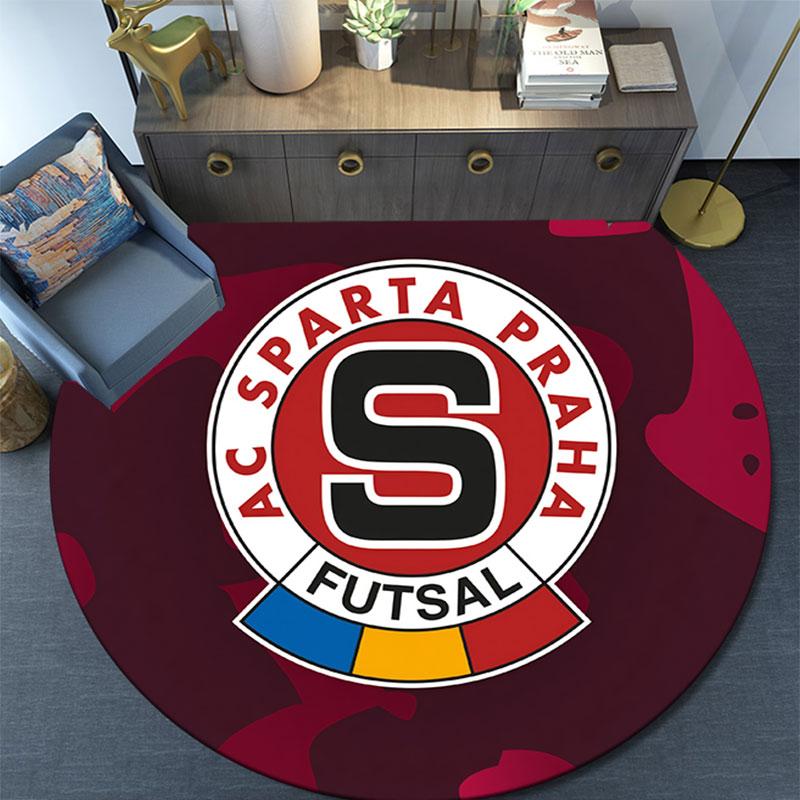 AC Sparta Praha,Round Area Rug,Carpet Rug for Living Room Bedroom Sofa Playroom Decor,Non-slip Floor Mat