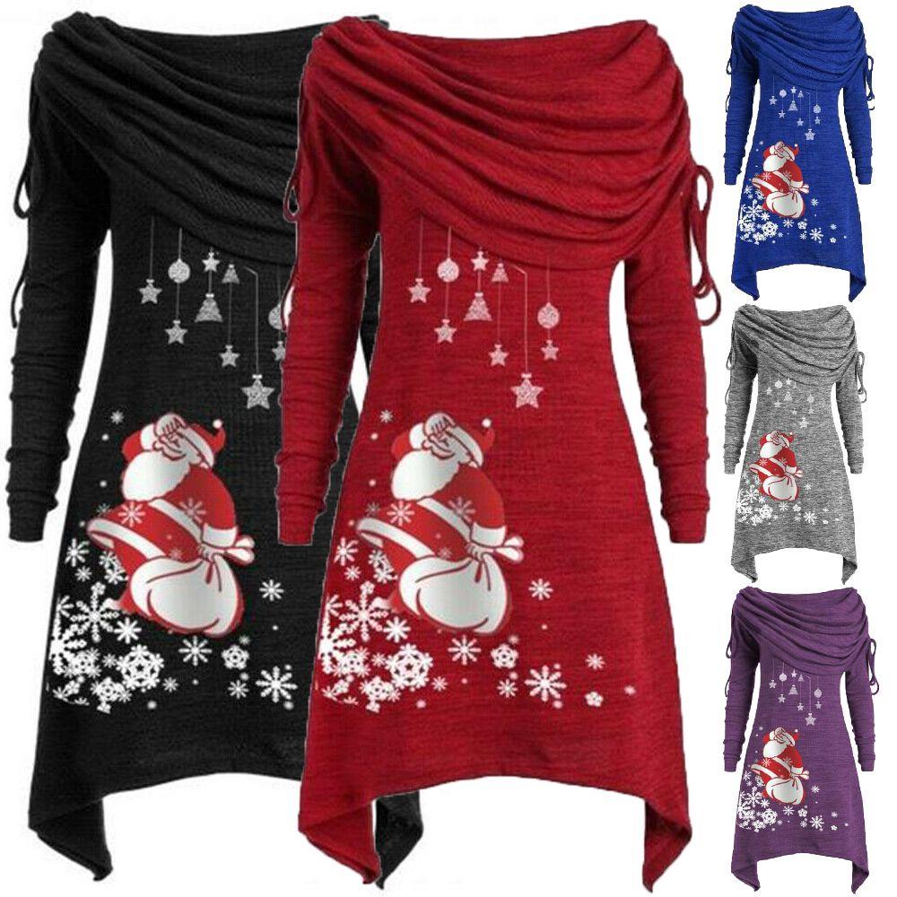 Stylish Ladies Christmas Santa Claus Sweater Jumper With Cozy Long Sleeve Design