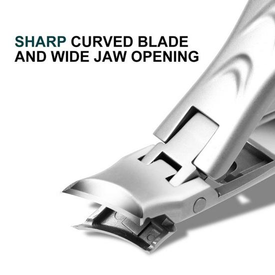 Портативные кусачки для ногтей с улавливателем, брызгозащищенные, острые, из нержавеющей стали, с широкими лезвиями, складные, маленькие