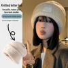 Korean Style Women's Plush Knitted Hat - Warm, Slouchy, Large Fit, Slimming & Ear Protection for Autumn/Winter