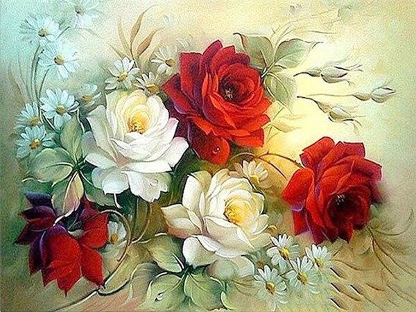 5D алмазная живопись роза Алмазная вышивка черно-белая мозаика картина из горного хрусталя украшение дома подарок