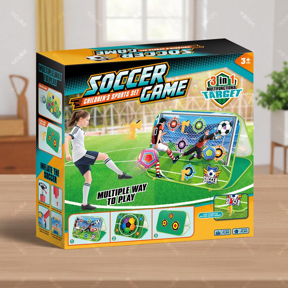 3-in-1 Foldable Soccer Target Toy Glow Sensing Throwing Target Set Parent-Child Interactive Game Gift