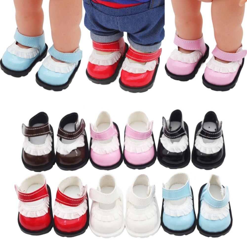 20cm Mini Shoes Leather Doll Dressing Mini Adhesive Shoes  Cotton Doll