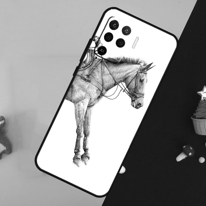 Чехол-скетчбук для лошади для Oppo A5 Pro A6 A15 A16 A76 A96 A17 A57 A98 A58 A78 A18 A38 A54 A74 A94 A40 A60 A80