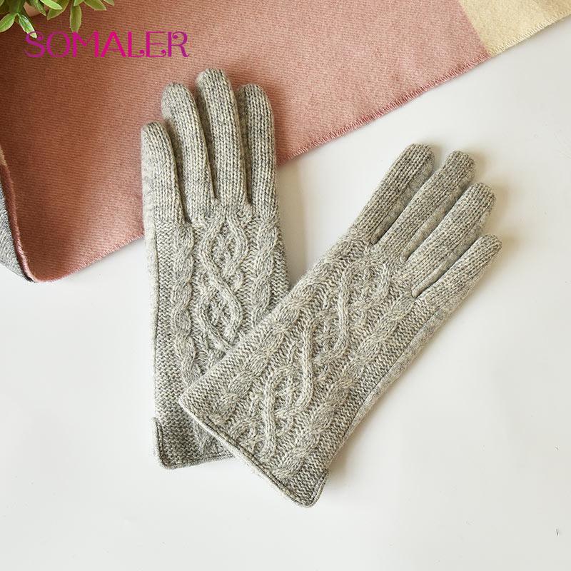 SOMALER Женские зимние аксессуары, теплые перчатки, милые перчатки с сенсорным экраном, женские варежки для девочек
