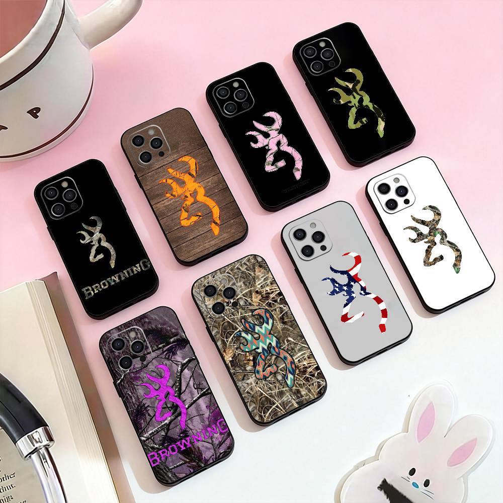 B-browning Phone Case For iPhone 17,16,15,14,13,12,11 Plus,Pro,Max,XS Silicone Soft Cover