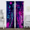 Vaporwave Cybernetic Art Tulle for Bedroom Anti-mosquito Curtains for Camera Home Interior Curtains 2 Pieces Shades Partition