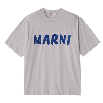 Marni Thjet49eph UScS11 Lon15 Лого Женская футболка с коротким рукавом