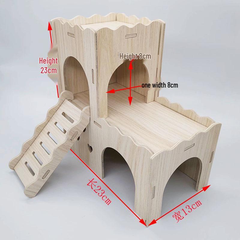 Hamster Solid Wood Villa: Nest, Hideaway, Toy & Ornament for Small Pets
