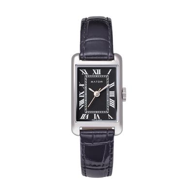 Авторизованный дистрибьютор [MATOW] Matou Watch Women's mw004005 [Tsuki Oborozuki -Oborozuki-] Noir Square Silver Black Leather Belt