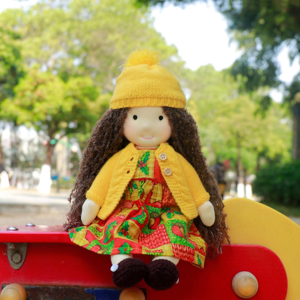 BlissfulPixie Waldorf Ручная работа Ариана Милая Плюшевая Девочка Идеально подходит для детей Кукла, Кукла, 30 см, Мягкая, Кукла,