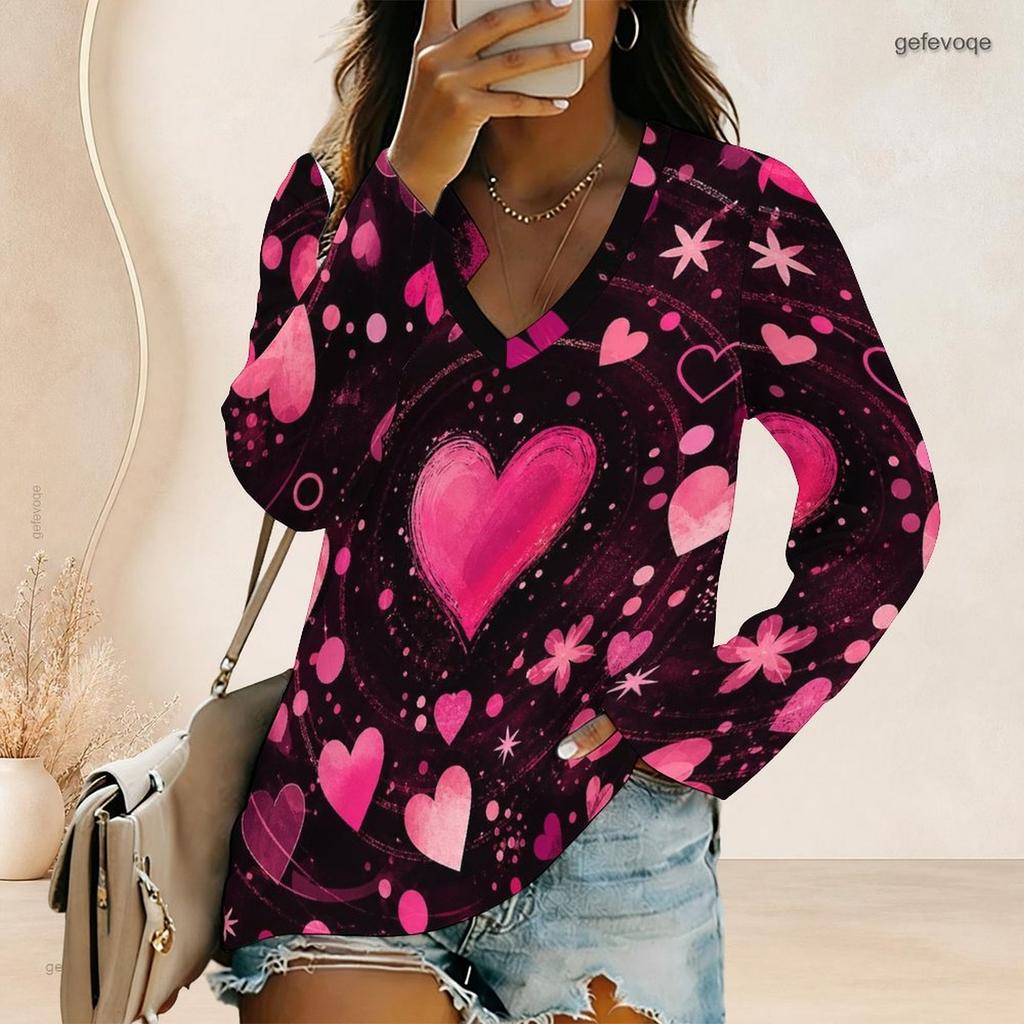 Women Plus Size V Neck Long Sleeve American Flag Printed Top Curved Hem With Pocket Button Detail