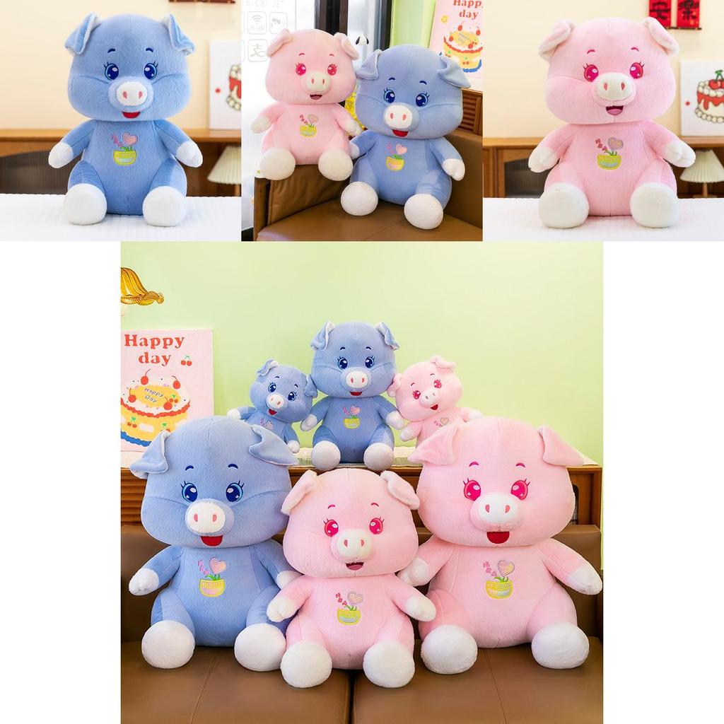 Adorable Pink And Purple Pig Plush Toy Soft Stuffed Animal Pillow Gift For Kids
