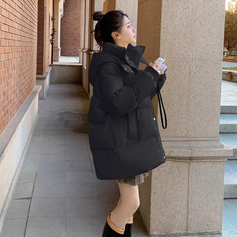 2XL Женская пуховая куртка Женская хлопковая куртка средней длины Новое зимнее корейское утолщенное хлопковое пальто Студенческое пальто Хлопковая куртка