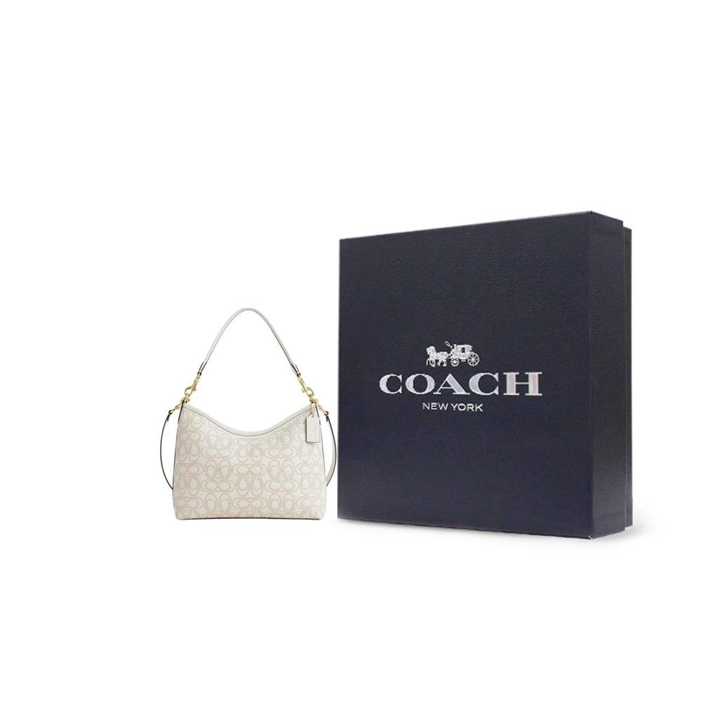 Coach Laurel 31 Removable Shoulder Strap Zipper Closure Pebbled Leather Shoulder Crossbody Tote Bag Large Women handbags White CX258-IMCHK