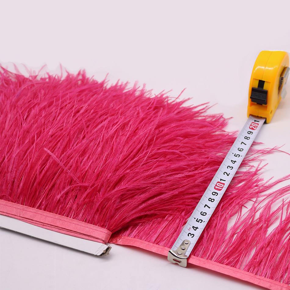 Перо 1 метр Цветные Натуральные Страусиные Перья Бахрома Отделка 8-10 см 10-15 см Лента Перья для Волос для Одежды Свадебный Декор Швейная Отделка