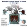 Mini Small Ceramic Plant Pot diameter 19 cm, Glossy Rich Green Heart-Ornament Relief, Breathable Drainage Hole for Mini Succulents and Desktop Herbs