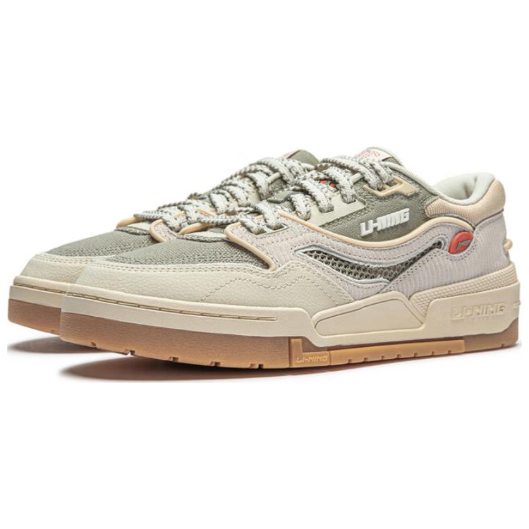 Li Ning 001 BTC универсальные ретро-кеды для скейтбординга толстая подошва, увеличивающая высоту, нескользящая, амортизирующая, износостойкая, с низким верхом AGCU053-2