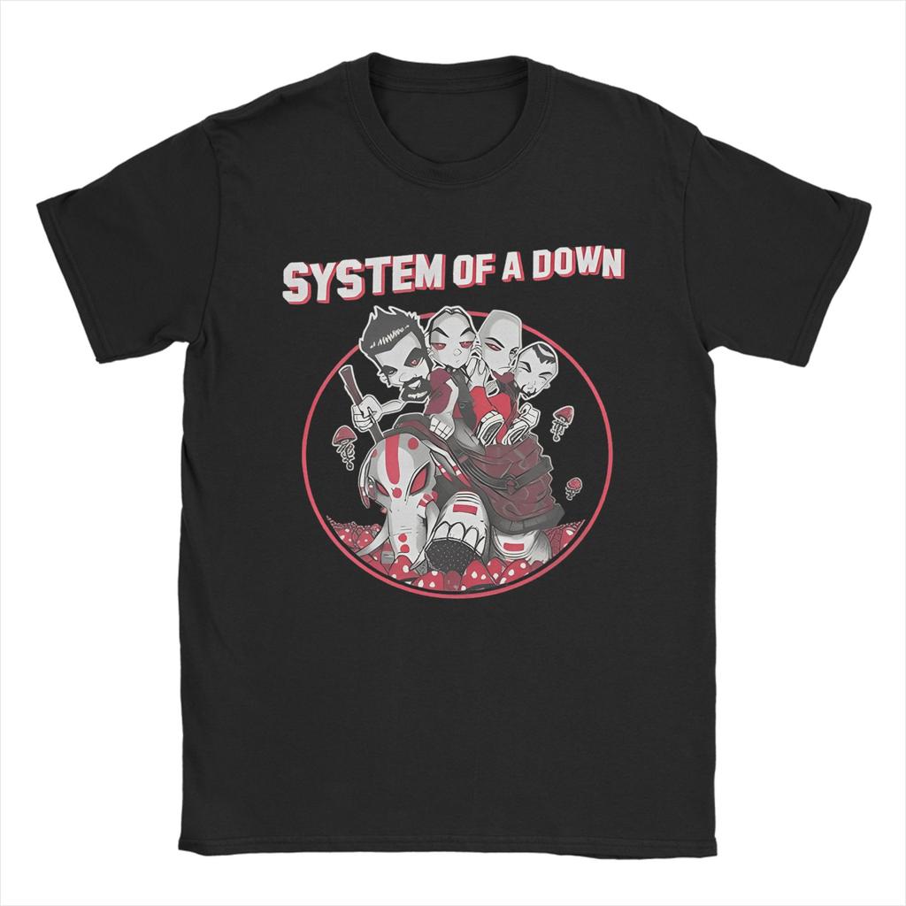 Футболки System Of A Down для мужчин 100% хлопок Креативные футболки с круглым вырезом Короткий рукав Одежда Идея для подарка