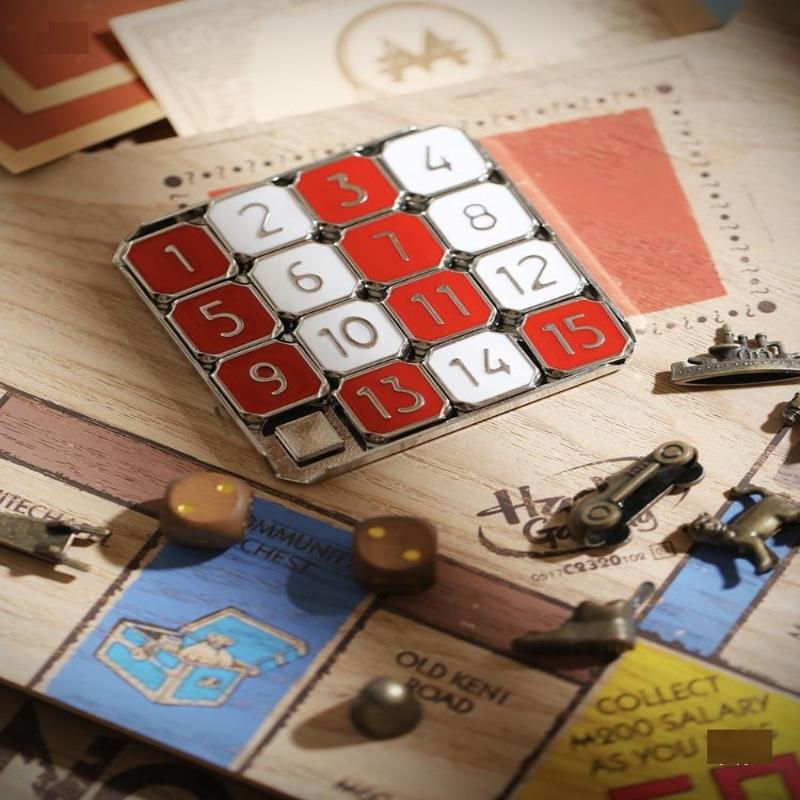 1-15 Metal Number Slide Puzzle Brain Puzzle Games Exercise The Brain Educational Toy Developing For Children Huarong Road Toys