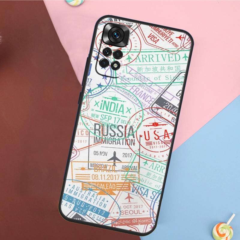 Ретро Открытка Штампы Паспорта Чехол Для Xiaomi Redmi Note 14 13 Pro 12 11 9 10 9S 10S 11S 12S Redmi 14C 10C 12C 13C Чехол