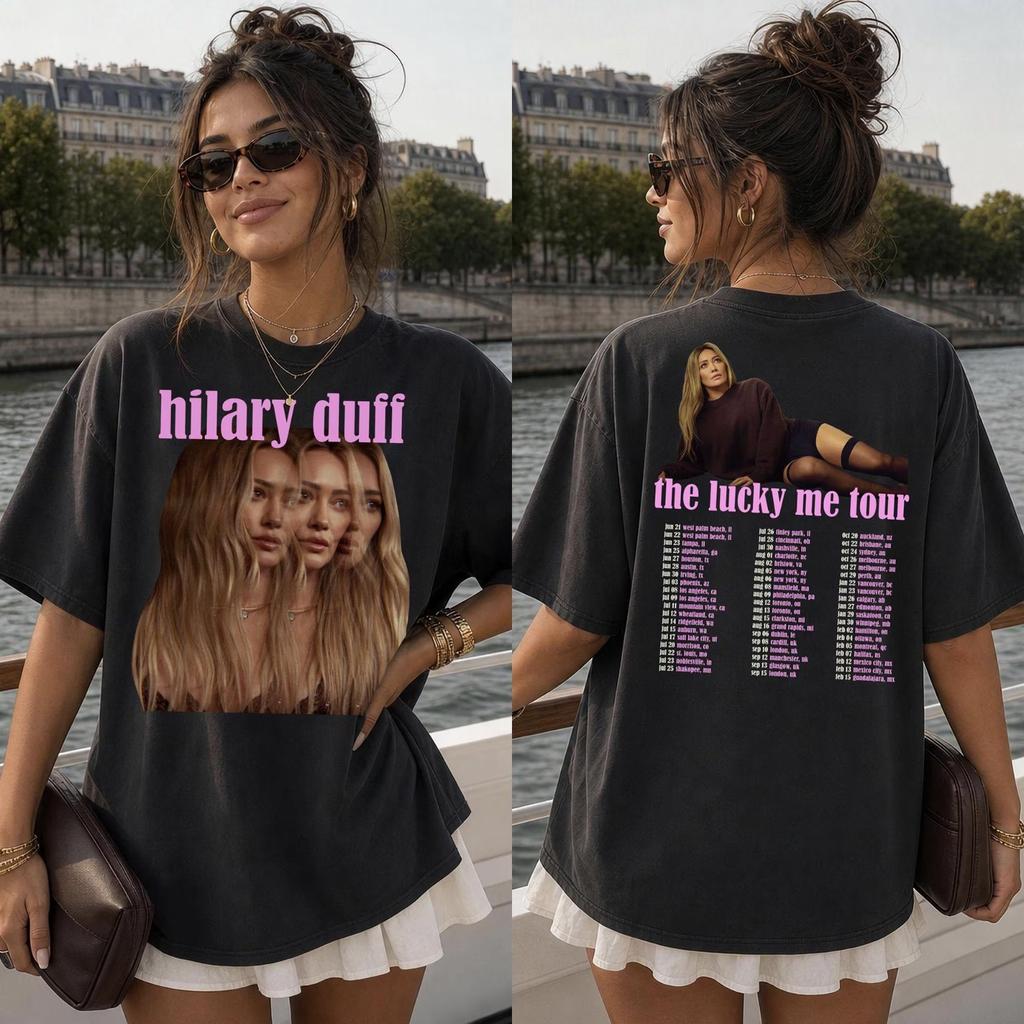 Футболка Hilary Duff Lucky Me Tour 2026, Мультяшная Лиззи Магуайр, Ностальгия Y2K