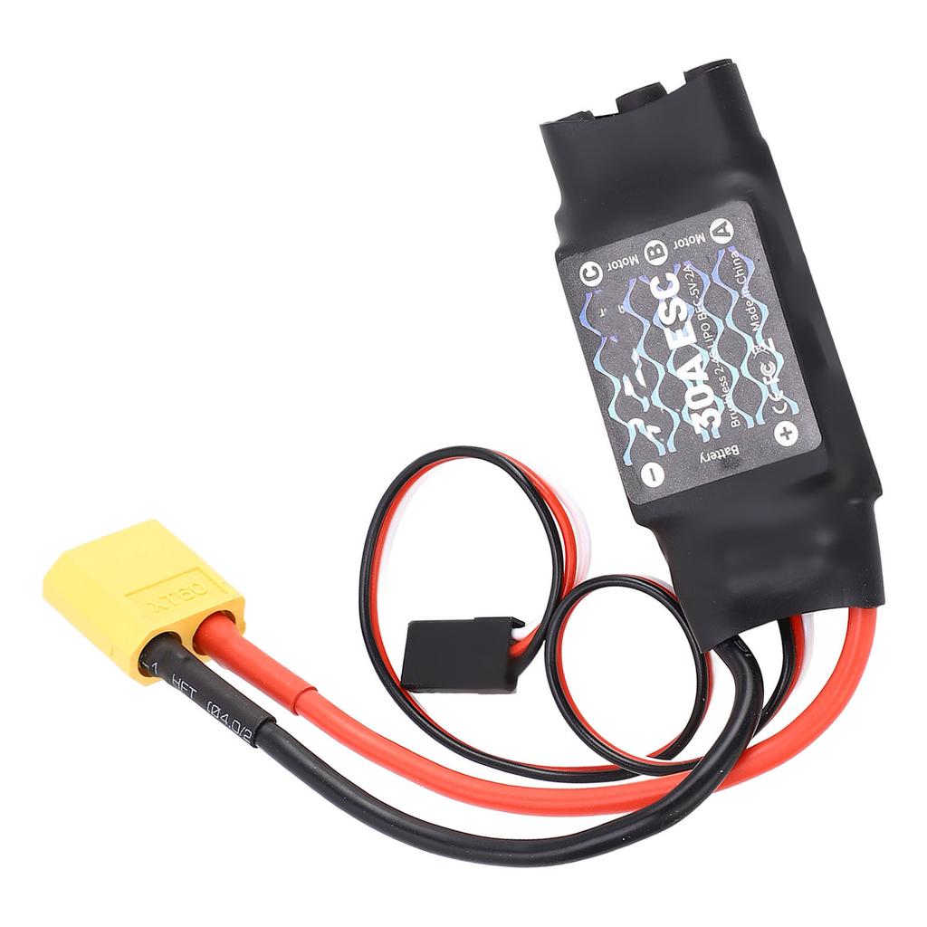 30A ESC Бесщеточный регулятор скорости с разъемами XT60 3,5 мм для квадрокоптера с фиксированным крылом