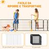 12-Panel Modular Dog Playpen, 80x1.5x80 cm, Foldable, with Steel Door, 12 Pegs, Grey