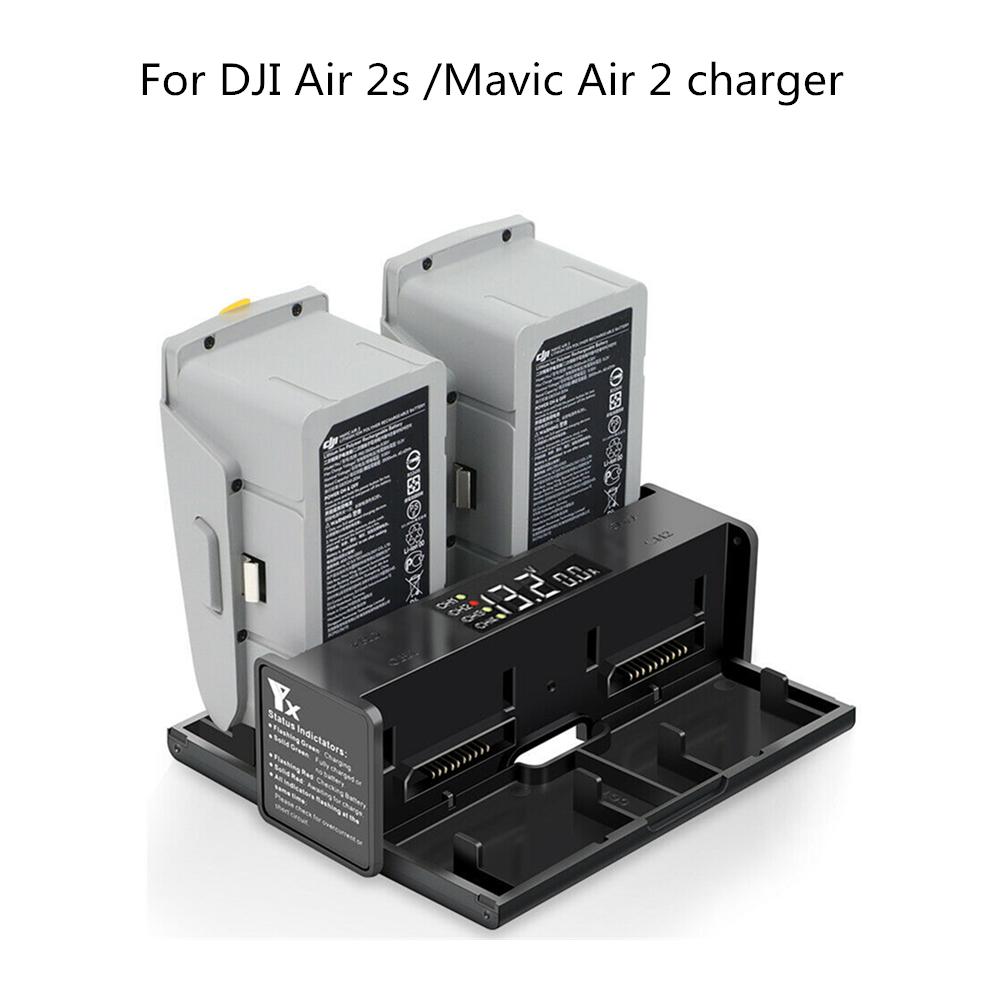 Для DJI Air 2S Mavic Air 2 4-в-1 Умное светодиодное зарядное устройство для аккумуляторов Цифровой дисплей Зарядный хаб