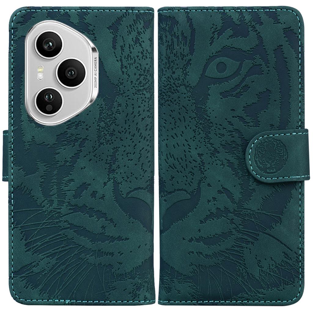 For Honor 400 Pro 5G (Global) Case Tiger Imprint Leather Wallet Phone Cover