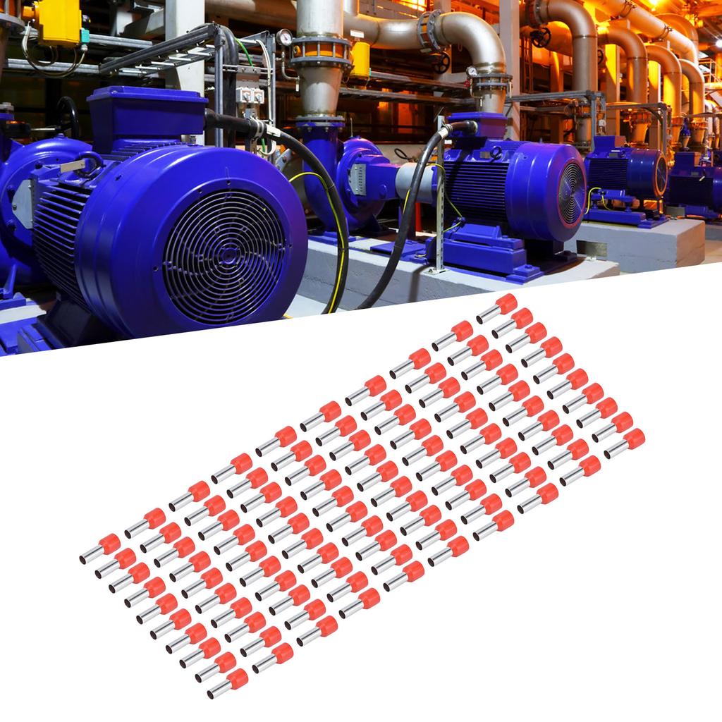 100 шт. изолированный круглый трубчатый медный обжимной соединитель для электрического провода 8AWG E10‑12