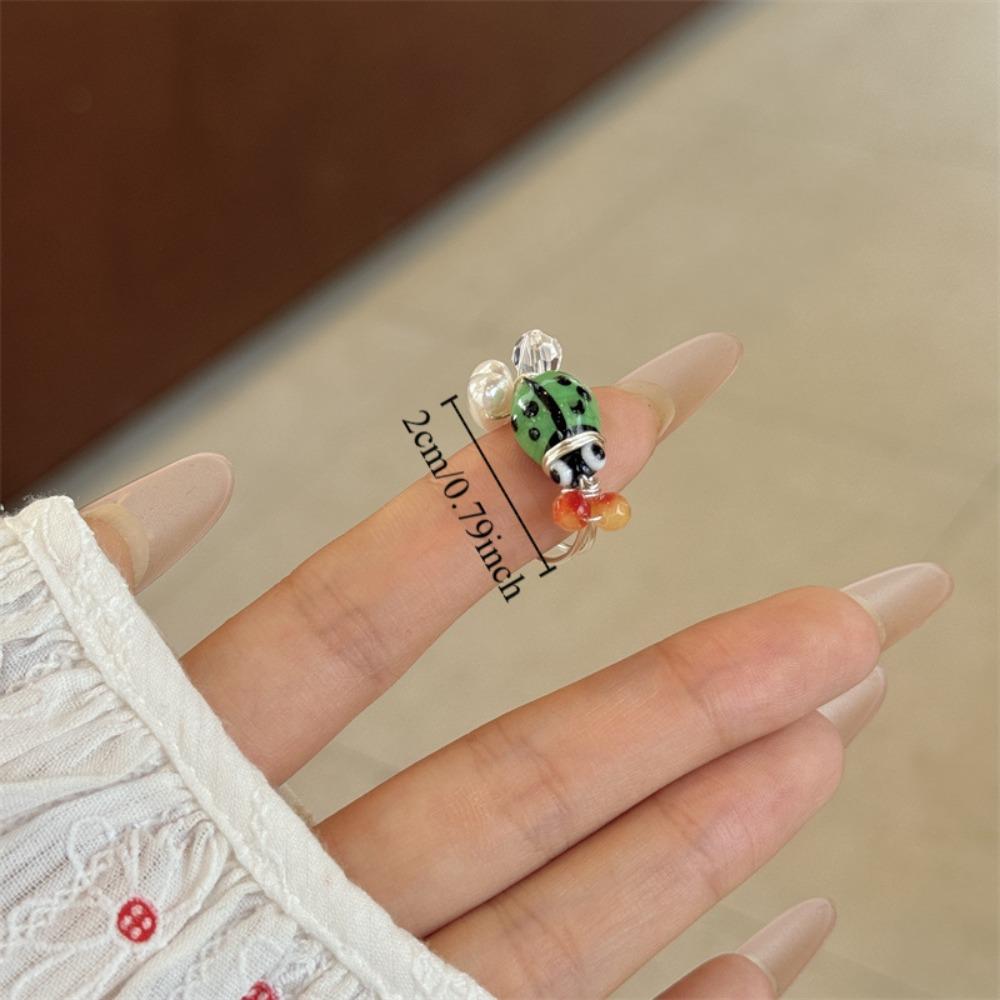 Кольцо с каплями масла в китайском стиле с изображением насекомых Ювелирные изделия Аксессуары Кольцо с эмалированным цветком Кольцо с росписью Пара