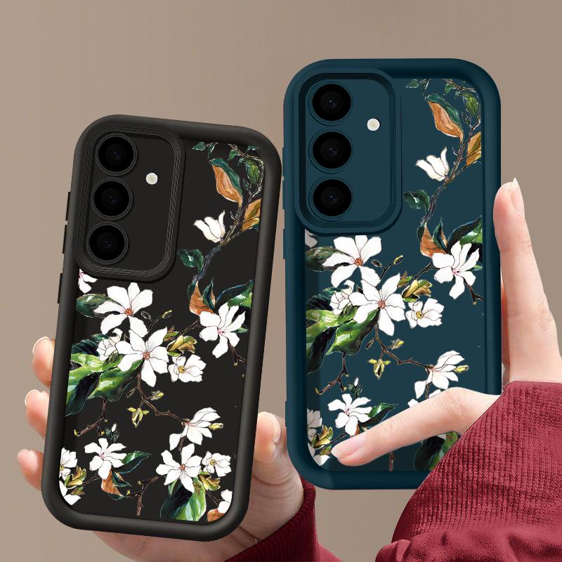 Для Samsung S25 S24 S22 Ultra Plus S23 S21 S20 Fe A55 A54 A53 A52 A35 A15 5g противоударный цветочный узор мягкий силиконовый защитный чехол для объектива