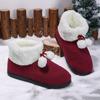 Зимние новые хлопковые сапоги для пары на Рождество, большие, широкие, мягкие, теплые, нескользящие, короткие туфли на плоской подошве