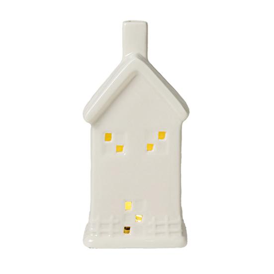 Керамический Снежный Дом Светодиодный Декор Скандинавская Рождественская Деревня Настольная Лампа Креативное Праздничное Украшение для Каминной Полки и Полки