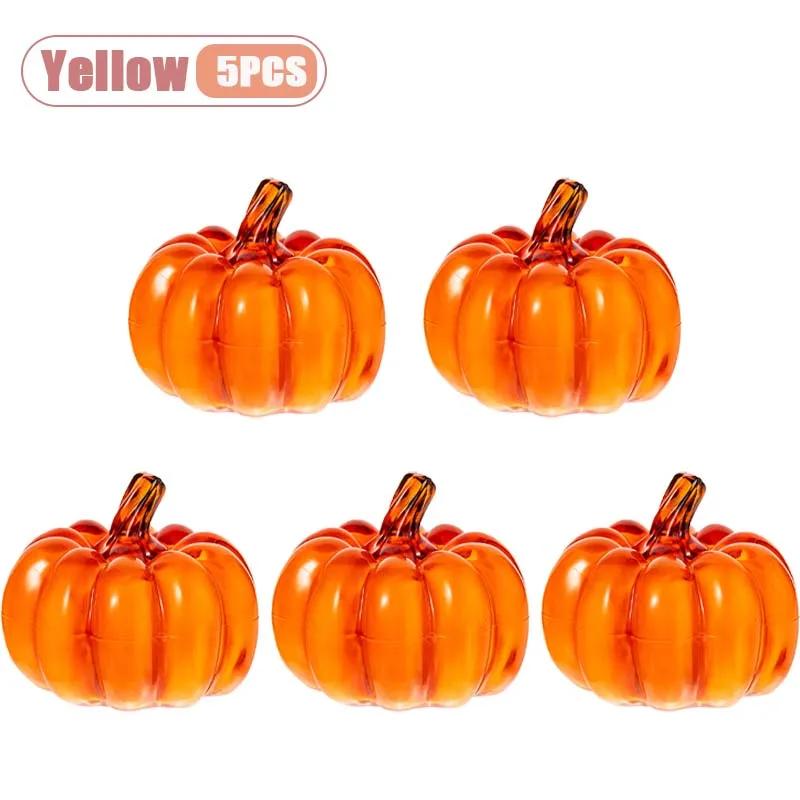 1-5PCS LED Glowing Pumpkin Lights Halloween Decor Tabletop Ornament Spooky Prop for Haunted House Party Desktop Display Decor