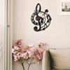 Wall Clock Decor Unique Musical Note Design Non Ticking Decorative Quiet Movement for Office
