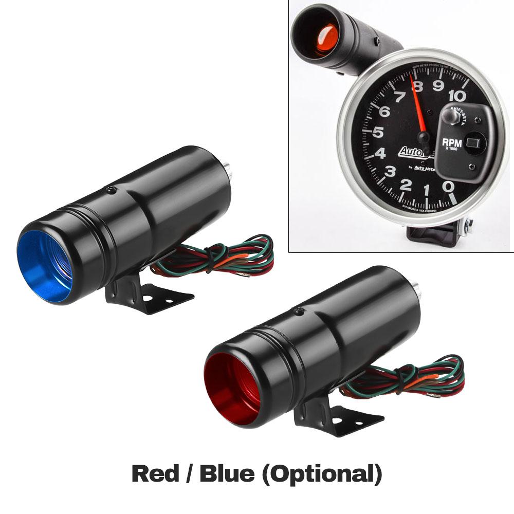 Tachometer Adjustable Tacho Rpm 1k11k Gauge Aluminum Shift Light Bluered Led Light Black Surface