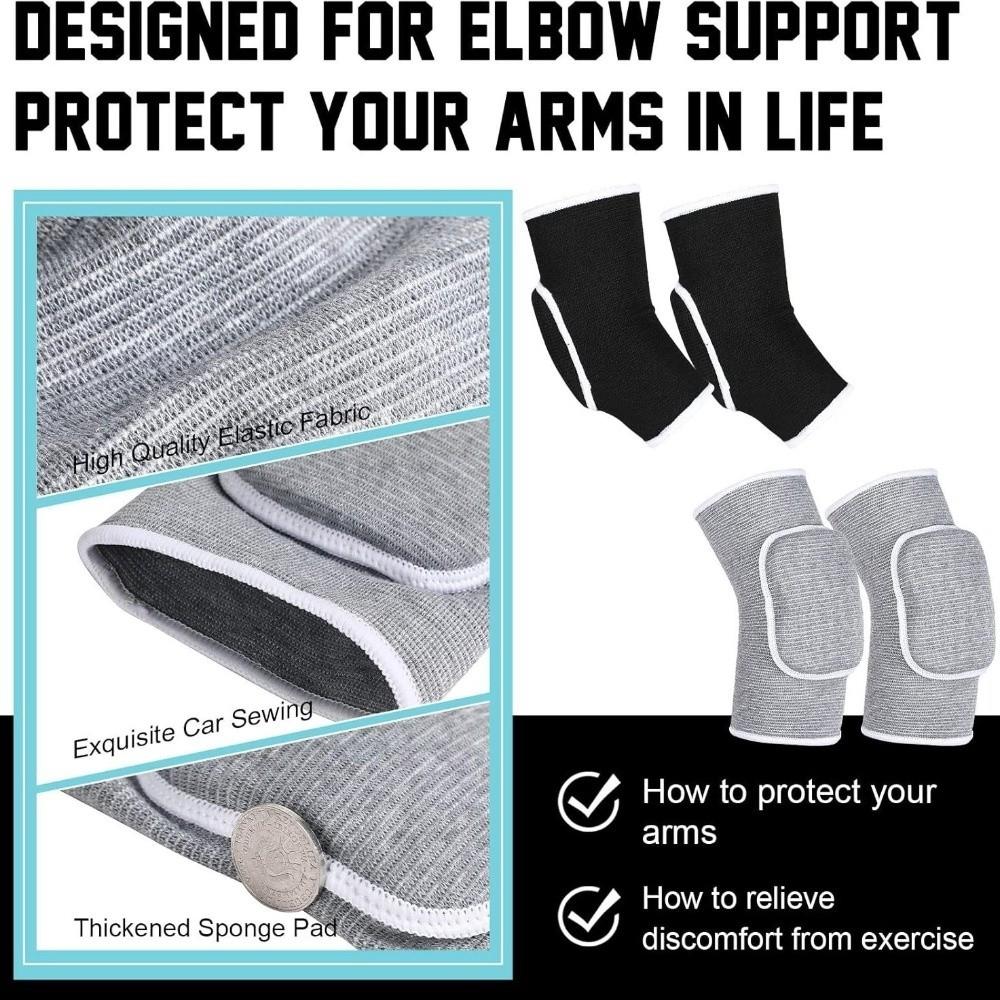 1 Pair Thick Sponge Elbow Brace Support Elastic Arm Sleeve Protector for Men and Women
