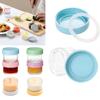 Pack of 6 Multi Purpose Glass Salad Dressing Containers Leakproof Reusable Sauce Cups for Lunch Box Picnic Travel