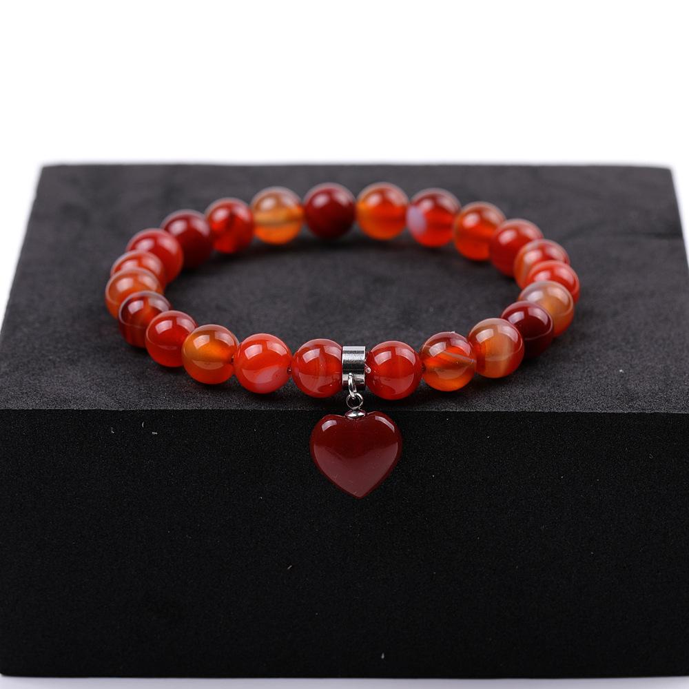 Trendy Geometric Design Unisex Tiger Eye Stone Handmade Woven Jewelry Charm Bracelet 6mm Natural Rose Quartz Beaded Gift