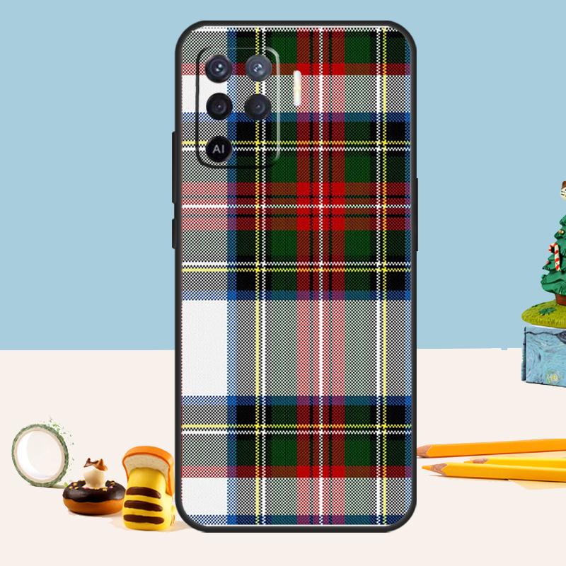Клан Стюарт Клетчатый узор Чехол для Oppo A5 A6 Pro A15 A16 A76 A96 A17 A57 A98 A58 A78 A18 A38 A54 A74 A94 A40 A60 A80