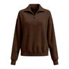 Autumn Winter Multi-Wear Half-Zip Knit Sweater with Zipper Collar for Women