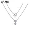 Korean Heart Pendant Necklace for Women Fashion Silver Necklaces Jewelry Accessories Gift