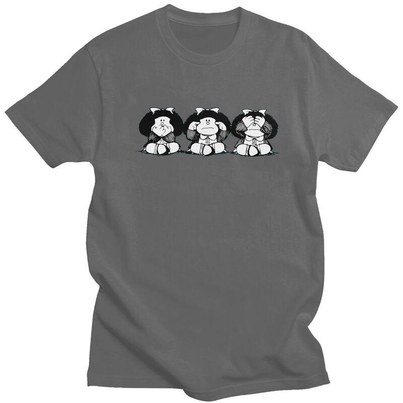 Мужская футболка Quino Comic Cartoon Mafalda с коротким рукавом, хлопковая футболка, уличная одежда, повседневная футболка, одежда slim fit