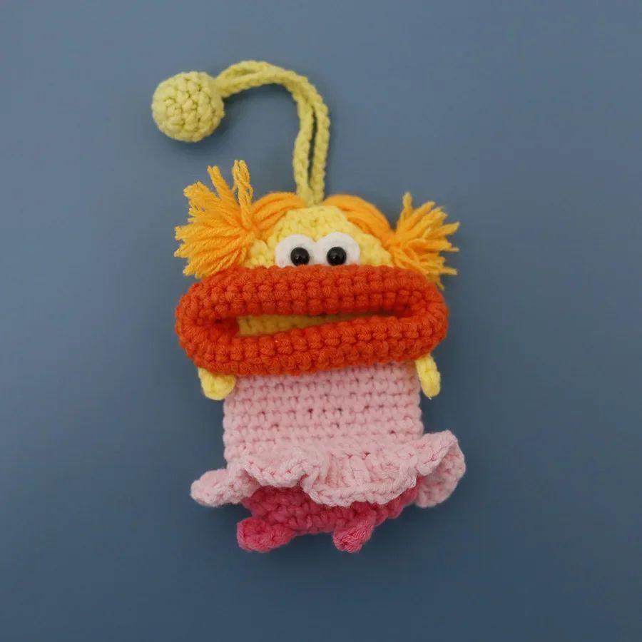 Забавные вязаные крючком брелоки Вязание Милая кукла с сосисочным ртом Держатель для ключей Полезная вязаная сумка для хранения Брелоки для автомобильных ключей Оптовая торговля